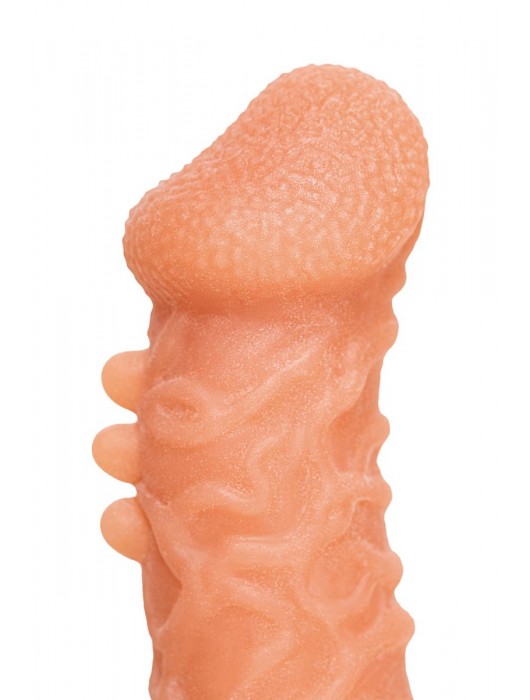 Телесная закрытая насадка с шершавой головкой Cock Sleeve Size S - 13,8 см. - KOKOS - в Брянске купить с доставкой