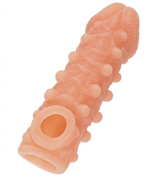 Телесная закрытая насадка с шариками Cock Sleeve Size S - 13,8 см. - KOKOS - в Брянске купить с доставкой