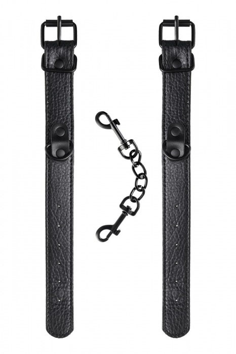 Узкие черные наручники на сцепке - ToyFa - купить с доставкой в Брянске