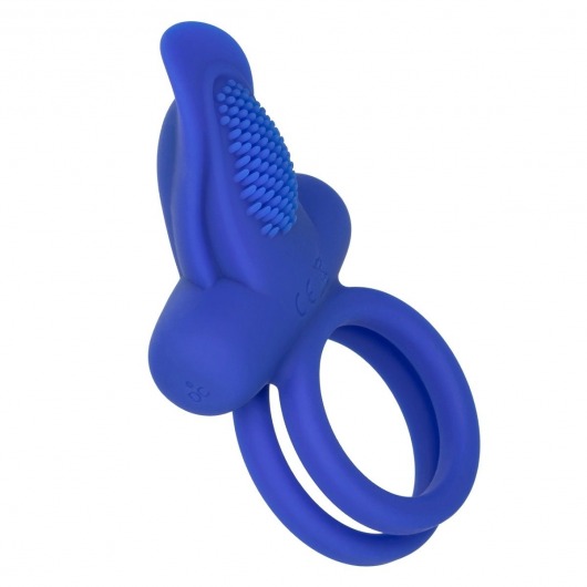 Синее перезаряжаемое эрекционное кольцо Silicone Rechargeable Dual Pleaser Enhancer - California Exotic Novelties - в Брянске купить с доставкой