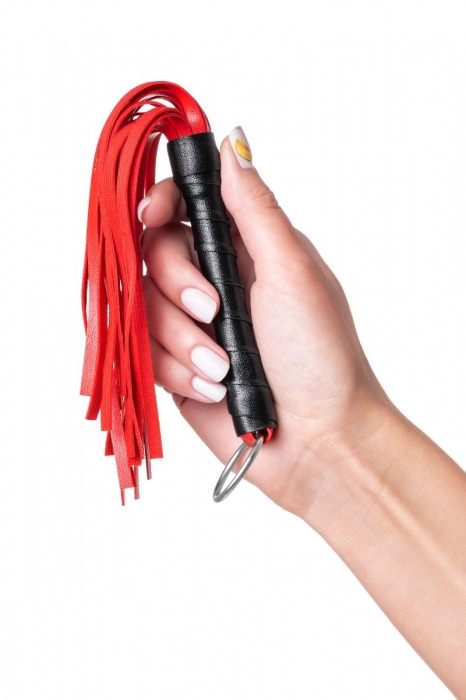 Красно-черный флоггер Anonymo - 28 см. - ToyFa - купить с доставкой в Брянске