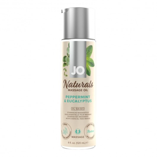 Массажное масло с ароматом перечной мяты и эвкалипта JO Naturals Peppermint   Eucalyptus - 120 мл. - System JO - купить с доставкой в Брянске