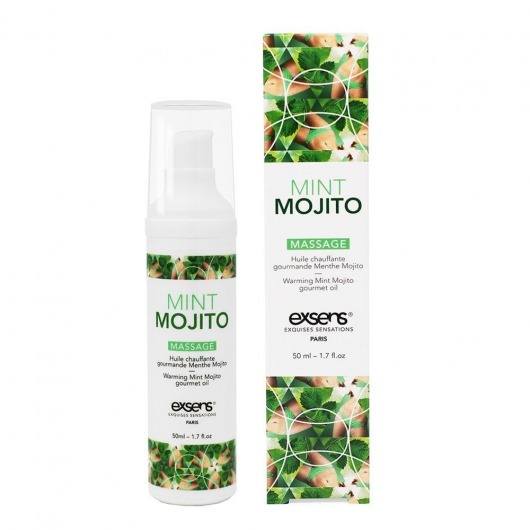 Разогревающее массажное масло с ароматом мохито Gourmet Mint Mojito - 50 мл. - Exsens - купить с доставкой в Брянске