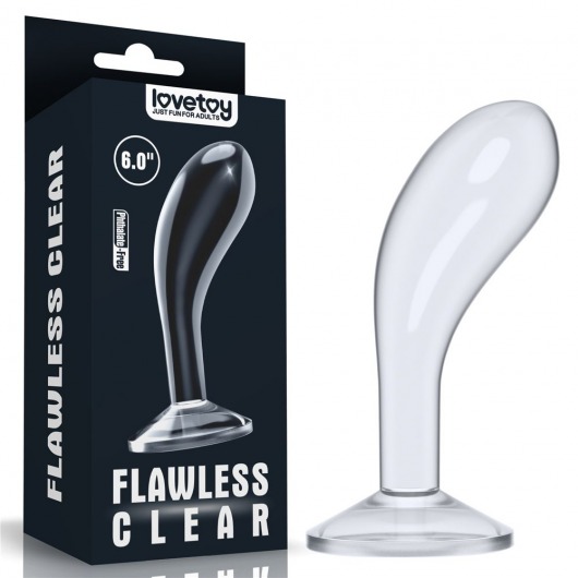 Прозрачный стимулятор простаты Flawless Clear Prostate Plug - 15 см. - Lovetoy - в Брянске купить с доставкой