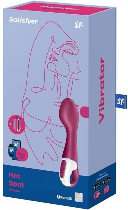 Малиновый вибромассажер Hot Spot для стимуляции точки G - 21 см. - Satisfyer