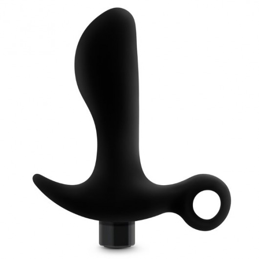 Черный анальный вибратор Silicone Vibrating Prostate Massager 01 - 10,8 см. - Blush Novelties - в Брянске купить с доставкой