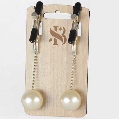 Зажимы на соски с бусинами под жемчуг Pearl - Sitabella - купить с доставкой в Брянске