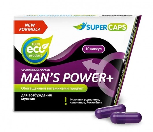 Возбуждающее средство для мужчин Mans Power plus - 10 капсул (0,35 гр.) +1 в подарок - SuperCaps - купить с доставкой в Брянске