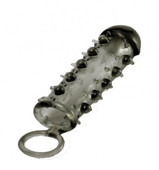Дымчатая стимулирующая насадка с закрытой головкой SAMURAI PENIS SLEEVE BLACK - 14,5 см. - NMC - в Брянске купить с доставкой