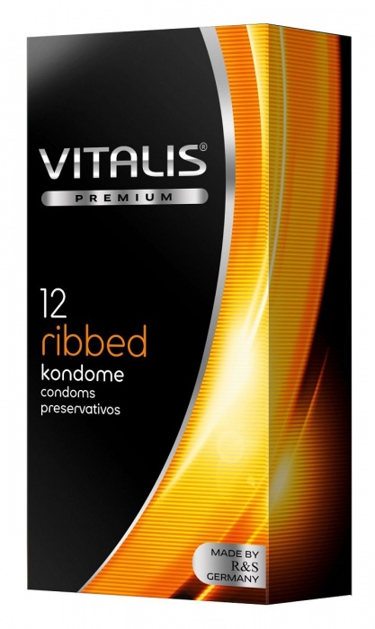 Ребристые презервативы VITALIS PREMIUM ribbed - 12 шт. - Vitalis - купить с доставкой в Брянске