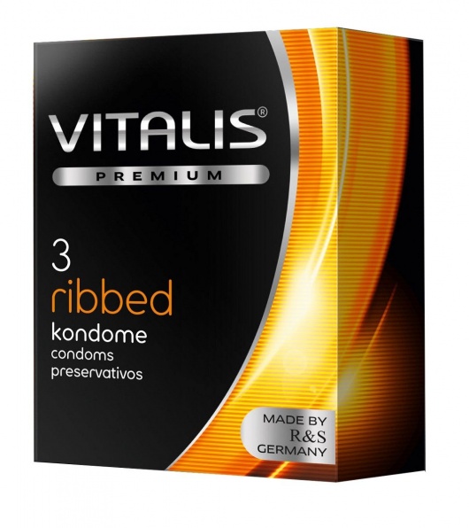 Ребристые презервативы VITALIS PREMIUM ribbed - 3 шт. - Vitalis - купить с доставкой в Брянске