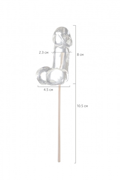 Прозрачный леденец в форме фаллоса со вкусом пина колады - Sosuчki - купить с доставкой в Брянске