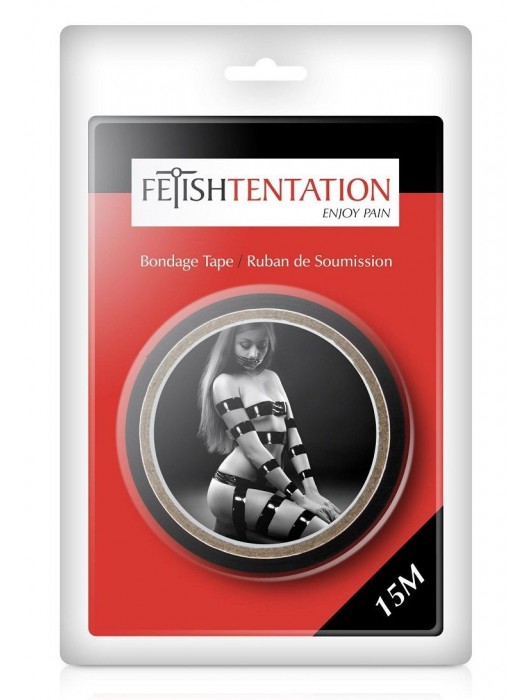 Черный скотч для фиксации - 15 м. - Fetish Tentation - купить с доставкой в Брянске