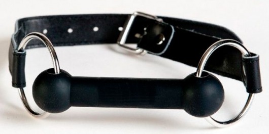 Чёрный кляп-трензель на кожаных ремешках - ToyFa - купить с доставкой в Брянске