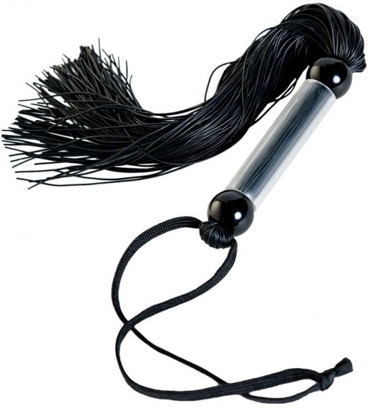 Черный мини-флоггер с резиновыми хвостами - 26 см. - ToyFa - купить с доставкой в Брянске