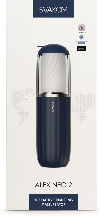 Черно-белый интерактивный мастурбатор Alex Neo 2 - Svakom - в Брянске купить с доставкой