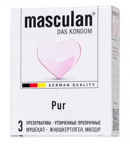 Супертонкие презервативы Masculan Pur - 3 шт. - Masculan - купить с доставкой в Брянске