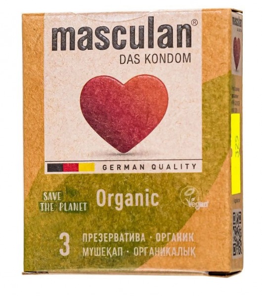 Экологически чистые презервативы Masculan Organic - 3 шт. - Masculan - купить с доставкой в Брянске