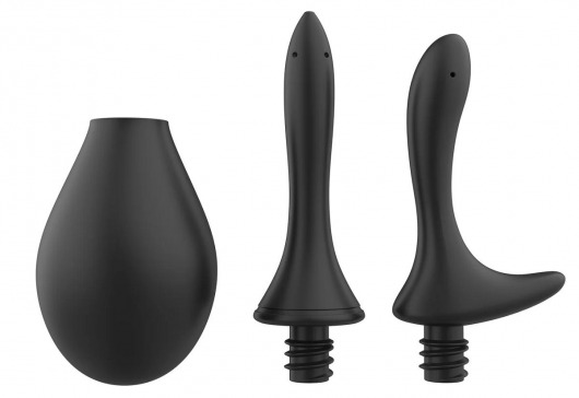 Черный анальный душ Nexus Anal Douche Set с 2 сменными насадками - Nexus Range - купить с доставкой в Брянске