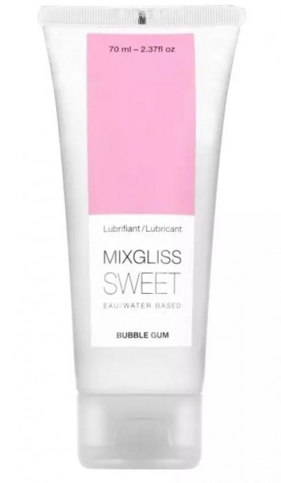 Смазка на водной основе Mixgliss Sweet с ароматом бабл-гам - 70 мл. - Mixgliss - купить с доставкой в Брянске