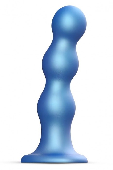 Голубая насадка Strap-On-Me Dildo Plug Balls size S - Strap-on-me - купить с доставкой в Брянске