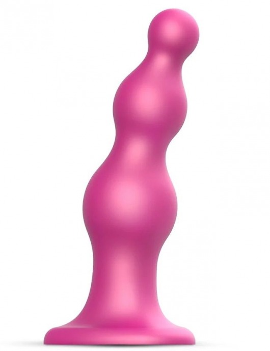 Розовая насадка Strap-On-Me Dildo Plug Beads size S - Strap-on-me - купить с доставкой в Брянске