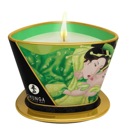 Массажная свеча Exotic Green Tea с ароматом зелёного чая - 170 мл. - Shunga - купить с доставкой в Брянске