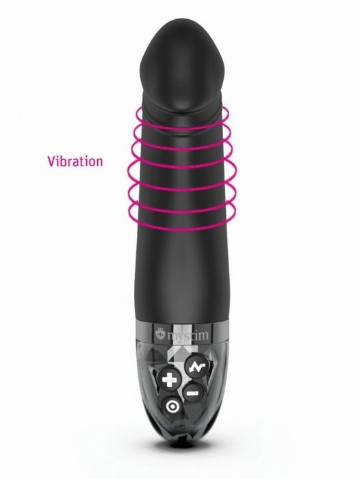 Черный вибратор с электростимуляцией Real Deal Neal - 16,5 см. - MyStim - купить с доставкой в Брянске