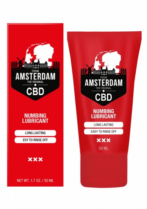 Пролонгирующий лубрикант Numbing CBD from Amsterdam - 50 мл. - Shots Media BV - купить с доставкой в Брянске