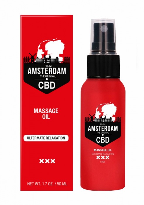 Стимулирующее массажное масло CBD from Amsterdam Massage Oil - 50 мл. - Shots Media BV - купить с доставкой в Брянске