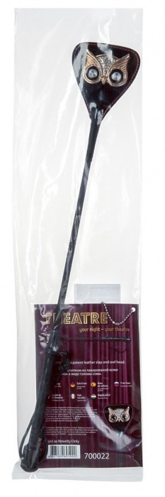 Чёрный стек с совой на кожаном наконечнике - 24 см. - ToyFa - купить с доставкой в Брянске