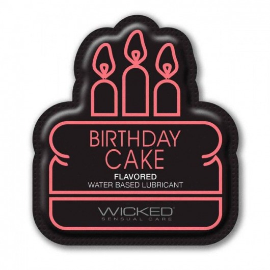 Лубрикант на водной основе со вкусом торта с кремом Wicked Aqua Birthday cake - 3 мл. - Wicked - купить с доставкой в Брянске