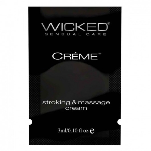 Крем для массажа и мастурбации Wicked Stroking and Massage Creme - 3 мл. - Wicked - купить с доставкой в Брянске