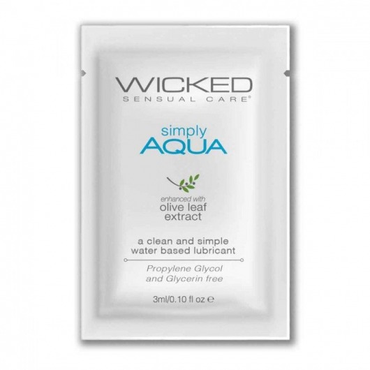 Легкий лубрикант на водной основе Wicked Simply AQUA - 3 мл. - Wicked - купить с доставкой в Брянске