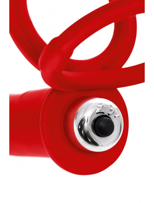 Красная насадка на пенис для двойного проникновения - 19 см. - ToyFa - купить с доставкой в Брянске