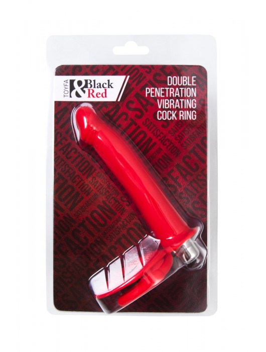 Красная насадка на пенис для двойного проникновения - 19 см. - ToyFa - купить с доставкой в Брянске