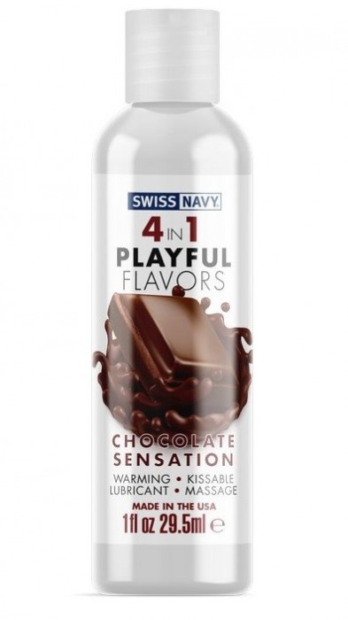 Массажный гель 4-в-1 Chocolate Sensation с ароматом шоколада - 29,5 мл. - Swiss navy - купить с доставкой в Брянске