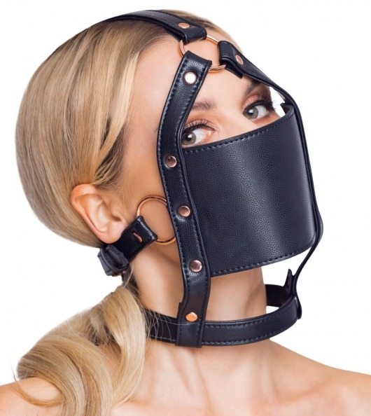 Черный намордник с кляпом-шаром Head Harness With A Gag - Orion - купить с доставкой в Брянске