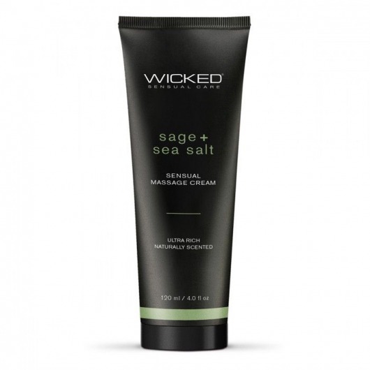 Массажный легкий крем WICKED Sage plus Sea Salt - 120 мл. - Wicked - купить с доставкой в Брянске