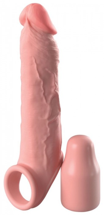Телесная насадка-удлинитель 2 Inch Silicone X-tension with Strap - 20,3 см. - Pipedream - в Брянске купить с доставкой