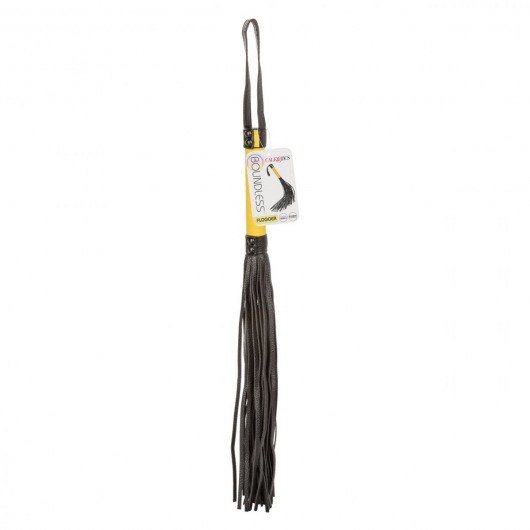 Черная плеть с желтой рукоятью Boundless Flogger - 69,25 см. - California Exotic Novelties - купить с доставкой в Брянске