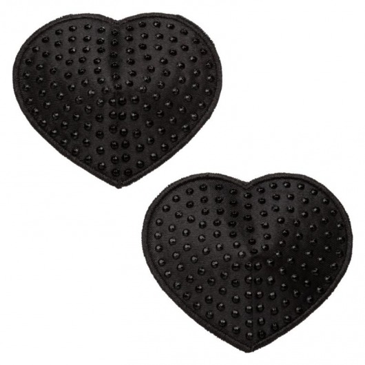 Черные пэстисы в форме сердечек Heart Pasties - California Exotic Novelties - купить с доставкой в Брянске