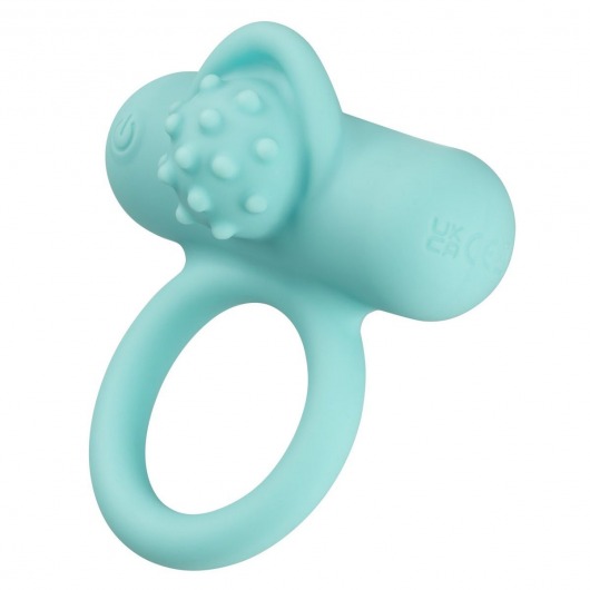 Аквамариновое эрекционное виброкольцо Silicone Rechargeable Nubby Lover’s Delight - California Exotic Novelties - в Брянске купить с доставкой