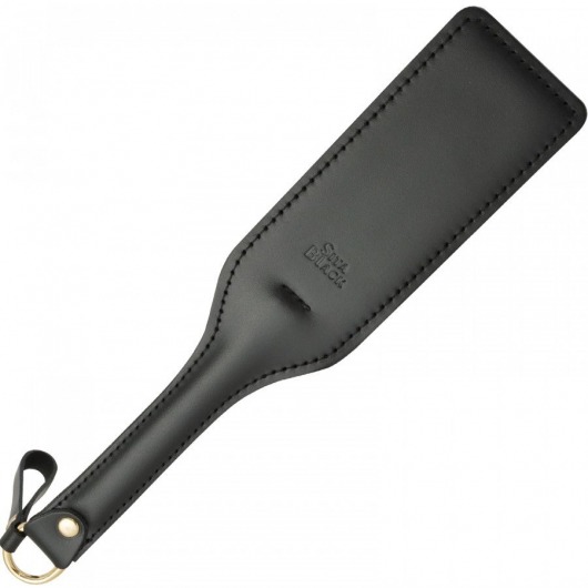 Черная кожаная шлепалка SitaBlack - 30 см. - Sitabella - купить с доставкой в Брянске