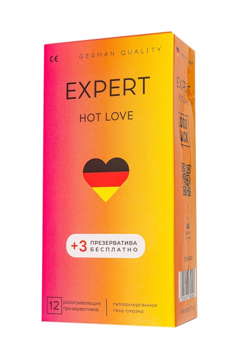 Презервативы EXPERT Hot Love с разогревающим эффектом - 12 шт.(+3 в подарок) - Expert - купить с доставкой в Брянске