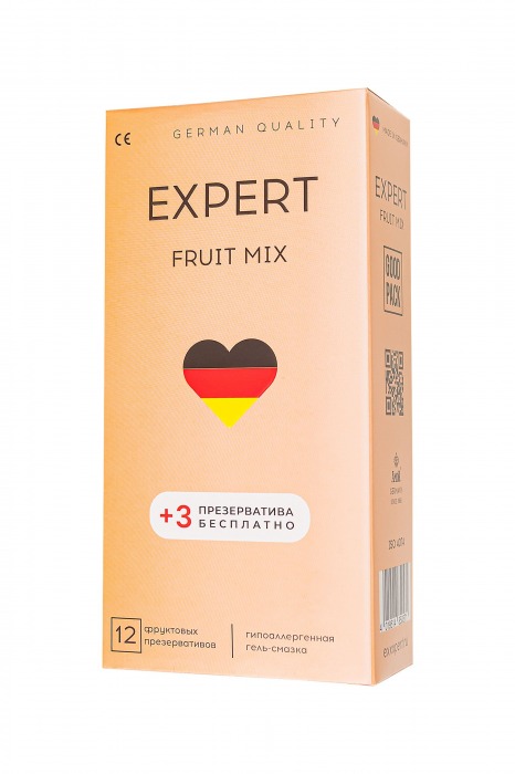 Ароматизированные презервативы EXPERT Fruit Mix - 12 шт.(+3 в подарок) - Expert - купить с доставкой в Брянске