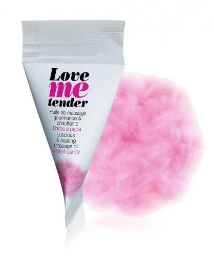 Съедобное согревающее массажное масло Love Me Tender Cotton Candy с ароматом сладкой ваты - 10 мл. - Love to Love - купить с доставкой в Брянске