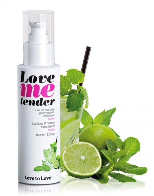 Съедобное согревающее массажное масло Love Me Tender Mojito с ароматом мохито - 100 мл. - Love to Love - купить с доставкой в Брянске