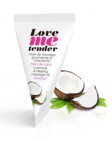 Съедобное согревающее массажное масло Love Me Tender Cocos с ароматом кокоса - 10 мл. - Love to Love - купить с доставкой в Брянске