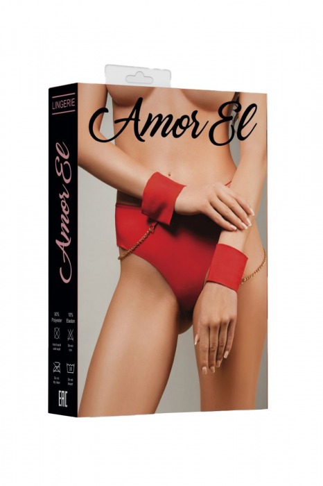 Бесшовные трусики-танга с цепочкой и наручниками - Amor El купить с доставкой